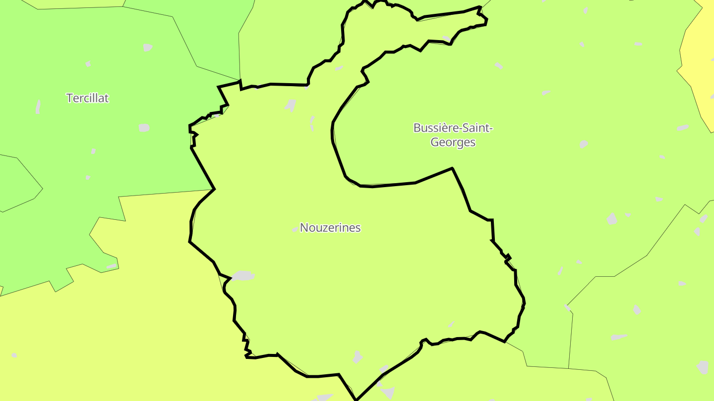 Carte des prix de l'immobilier Nouzerines