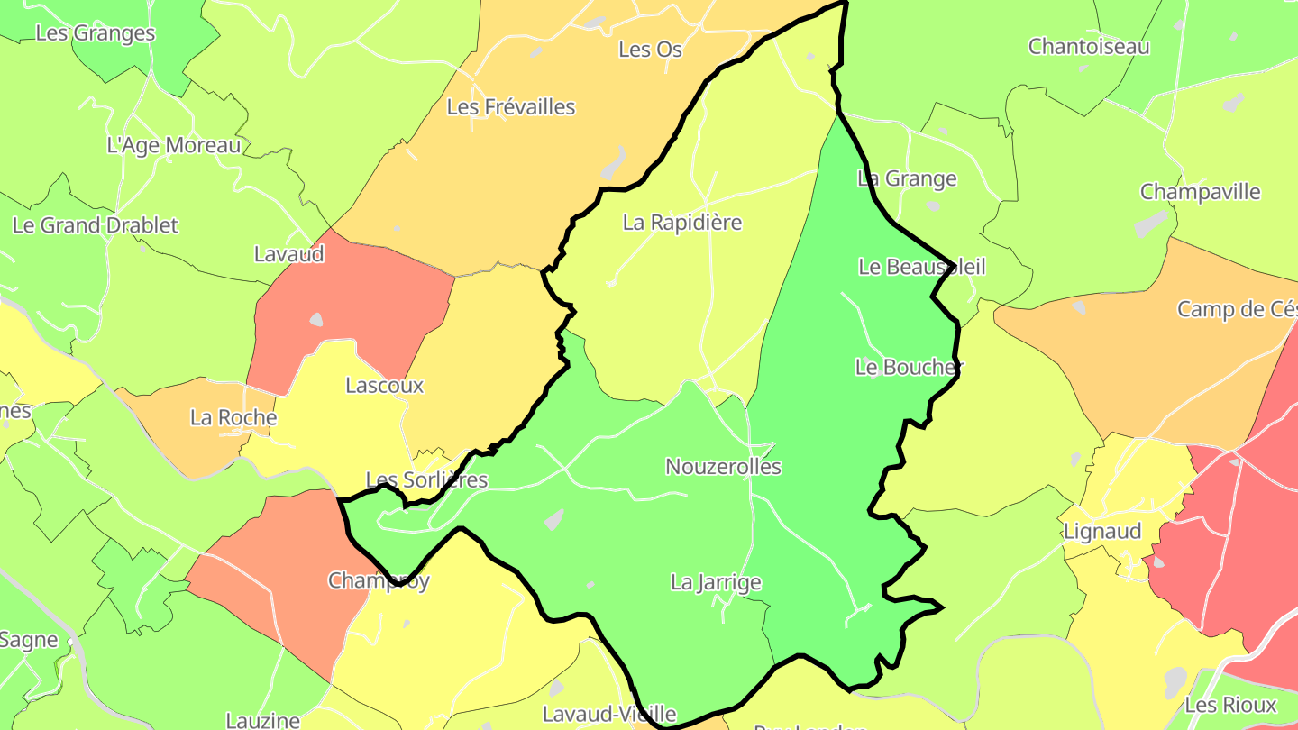 Carte des prix de l'immobilier Nouzerolles