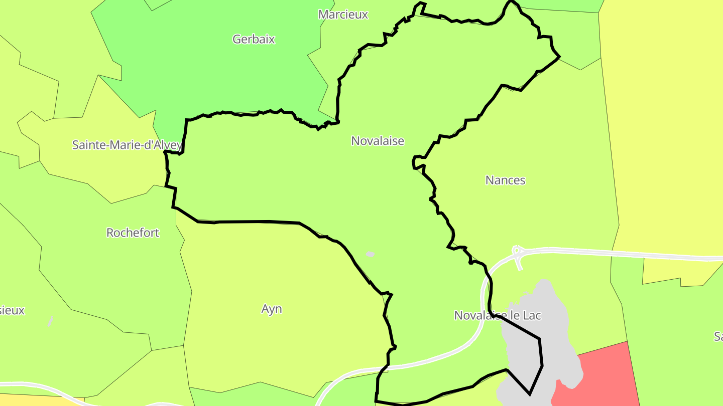 Carte des prix de l'immobilier Novalaise