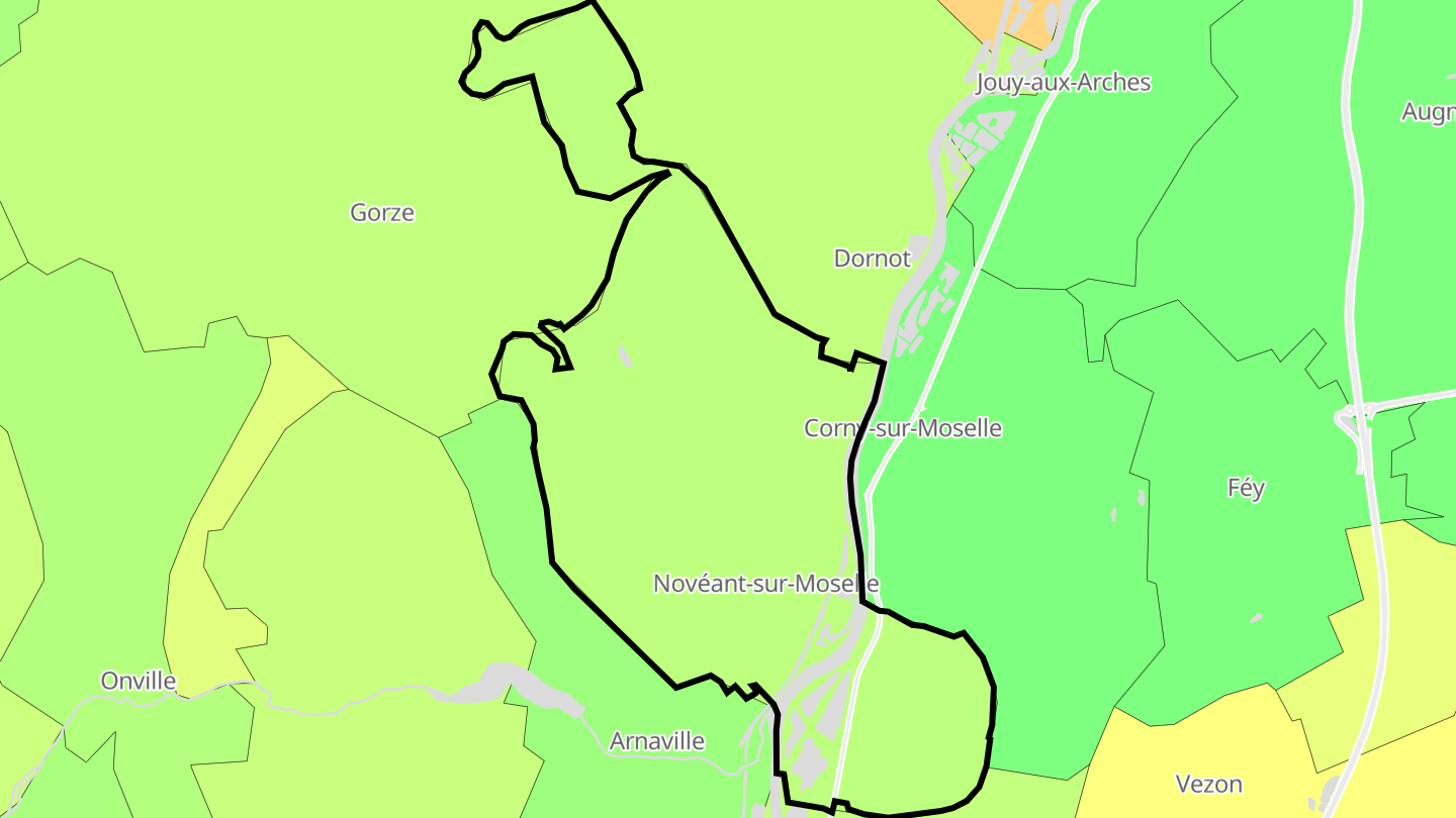 Carte des prix de l'immobilier Novéant-sur-Moselle