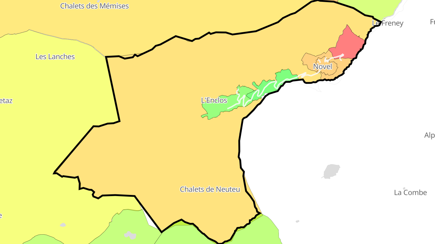 Carte des prix de l'immobilier Novel