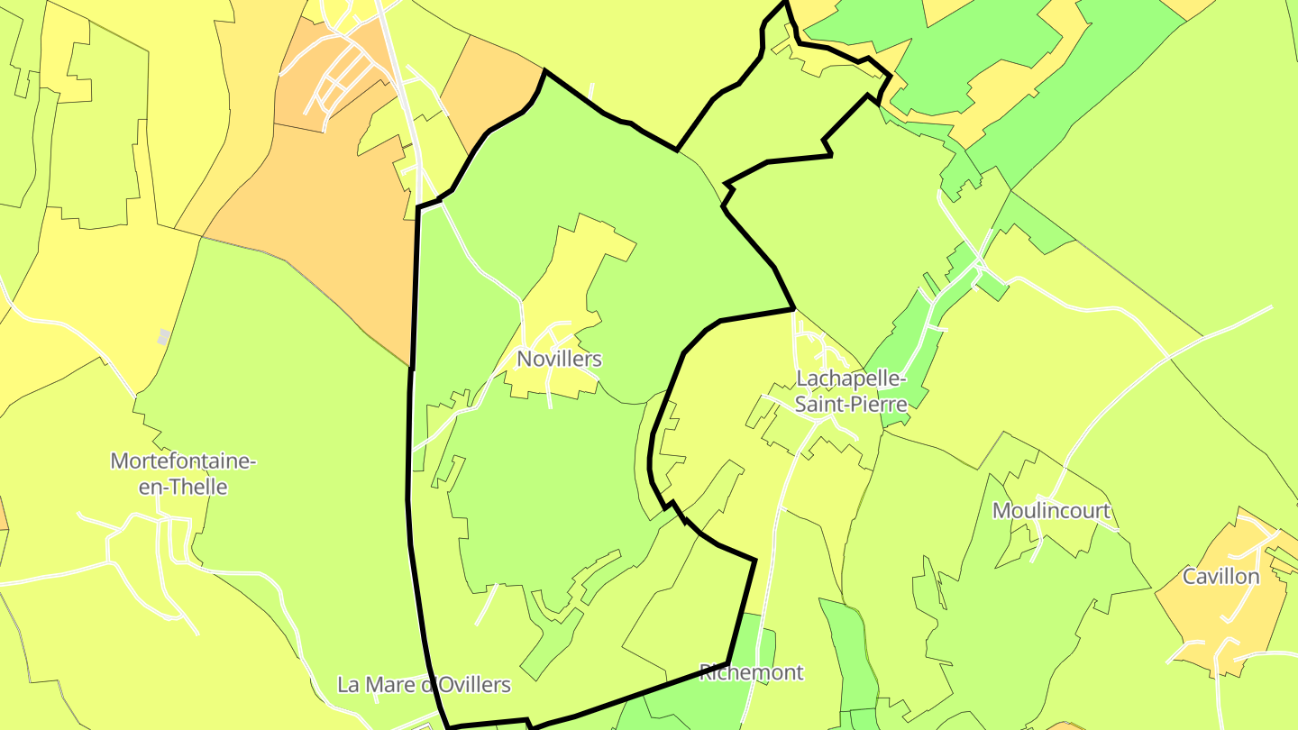 Carte des prix de l'immobilier Novillers