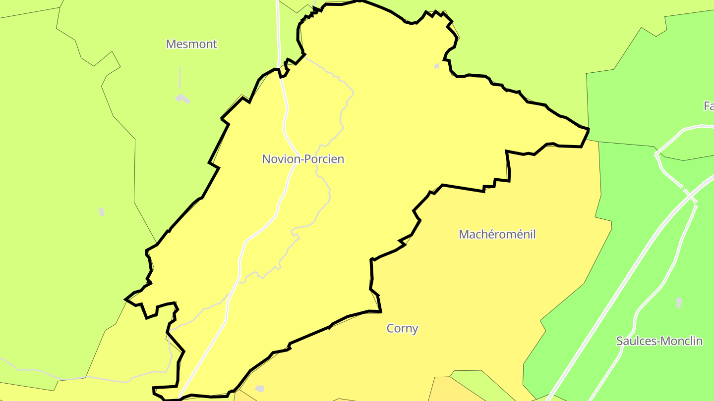 Carte des prix de l'immobilier Novion-Porcien