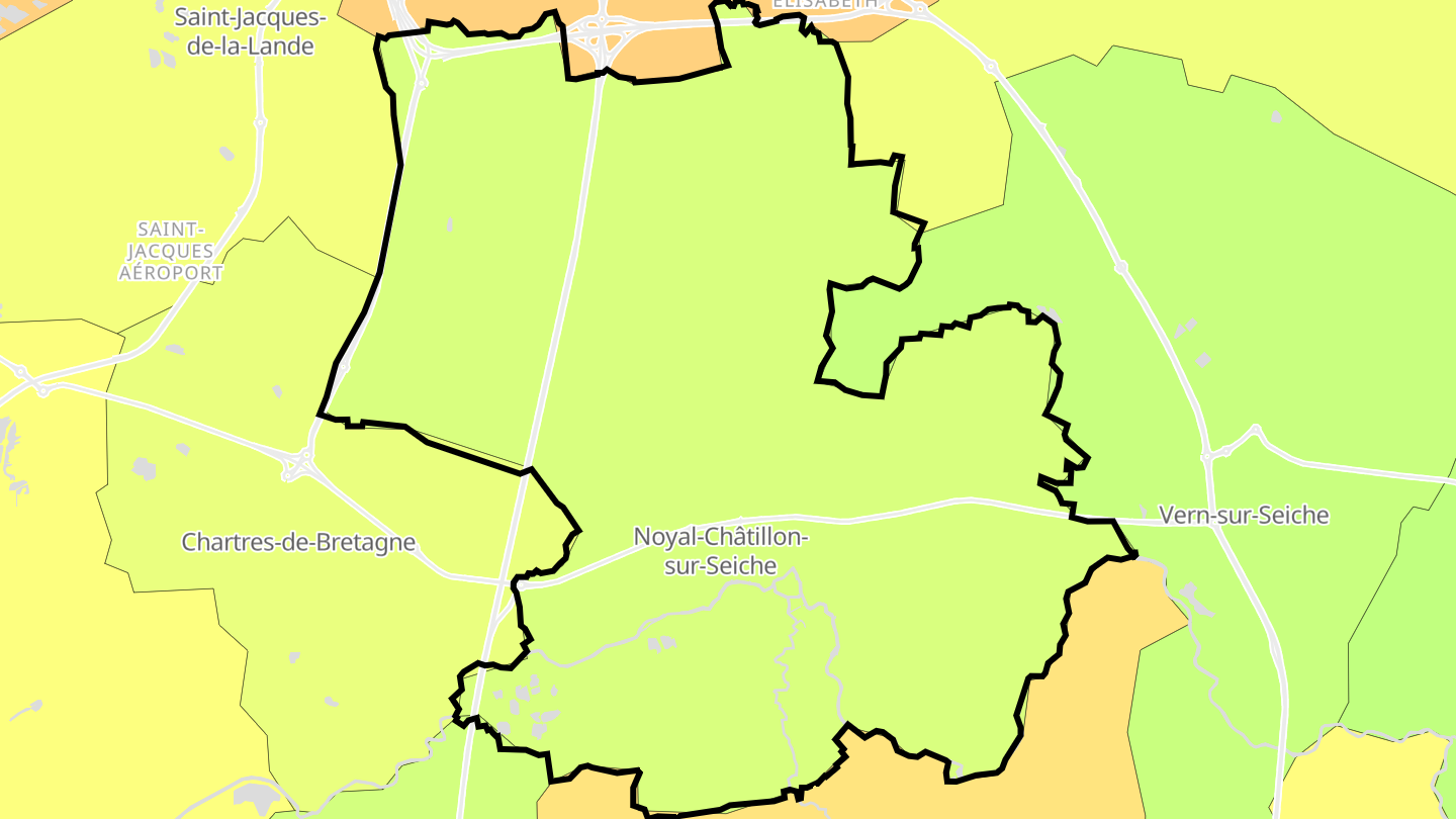 Carte des prix de l'immobilier Noyal-Châtillon-sur-Seiche