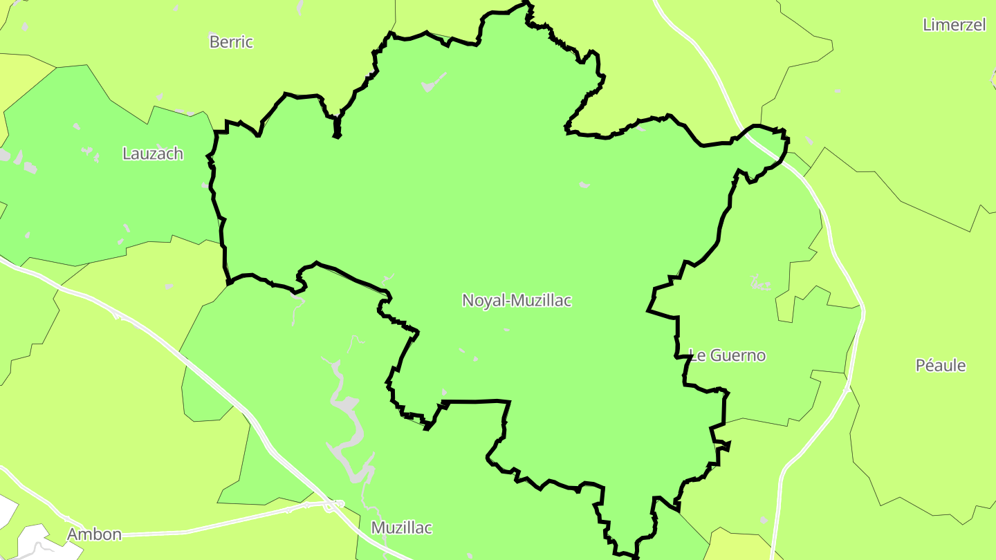 Carte des prix de l'immobilier Noyal-Muzillac