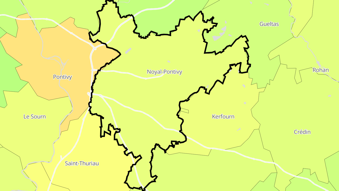 Carte des prix de l'immobilier Noyal-Pontivy