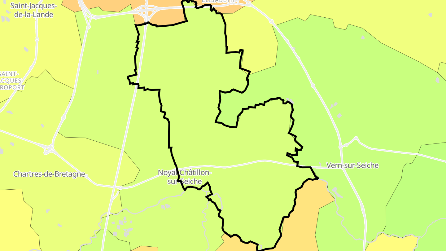 Carte des prix de l'immobilier Noyal-sur-Seiche