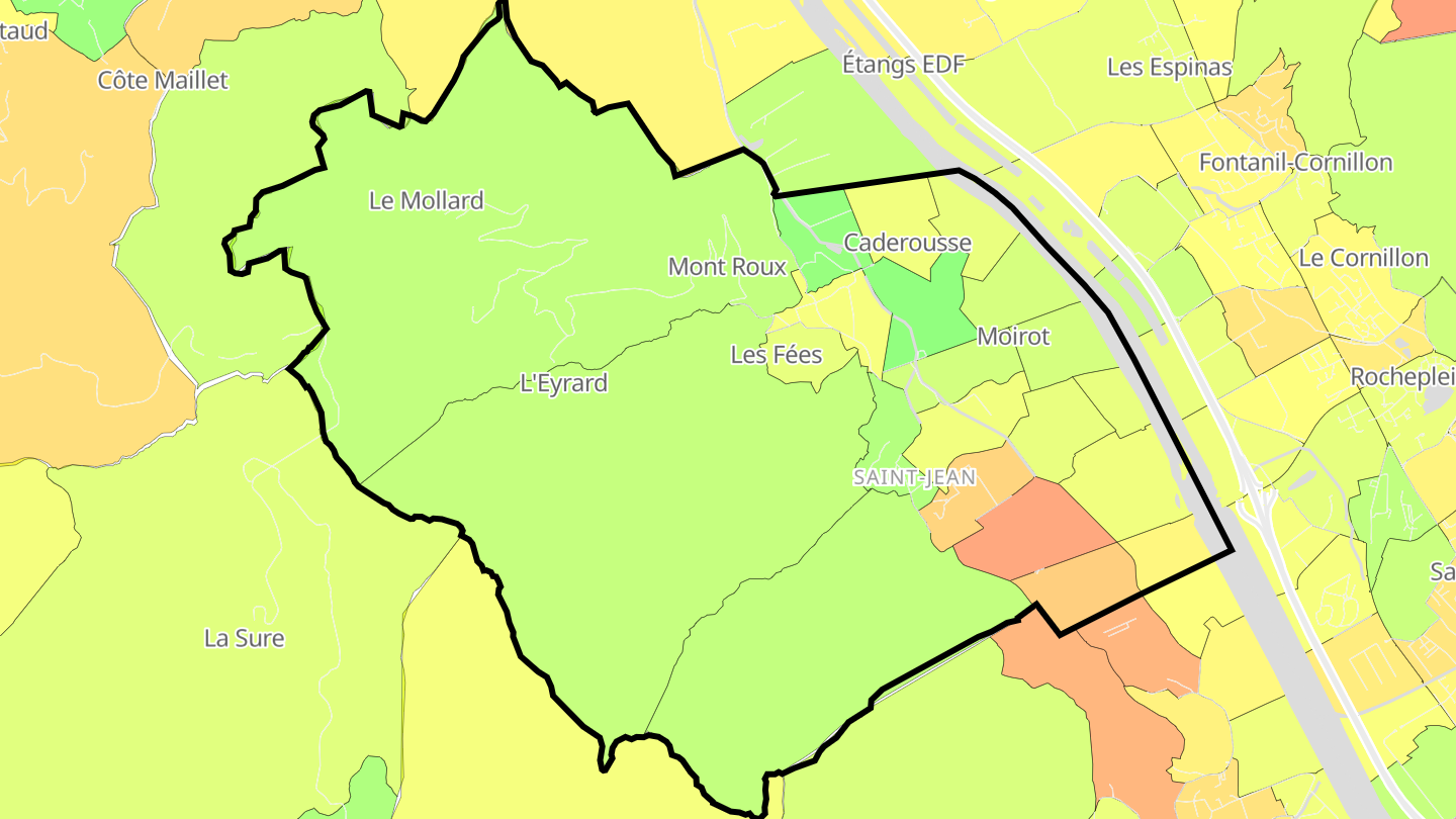 Carte des prix de l'immobilier Noyarey