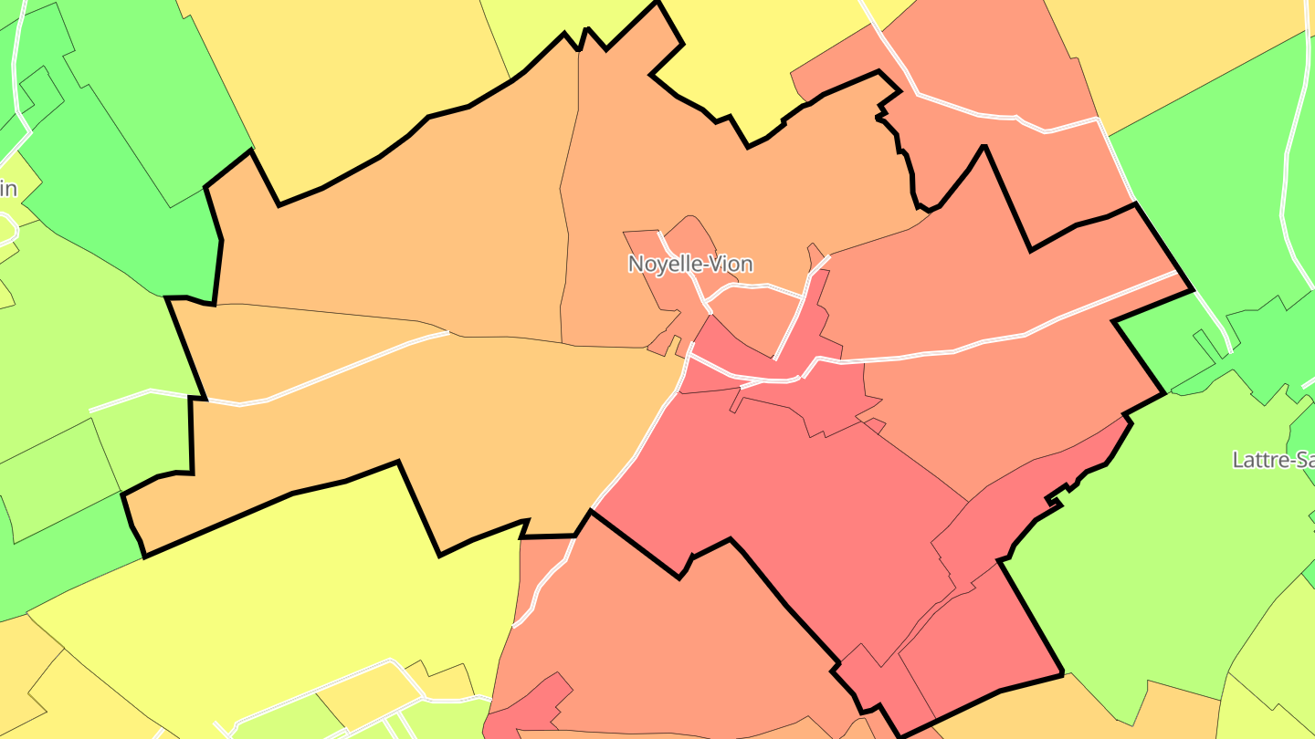 Carte des prix de l'immobilier Noyelle-Vion