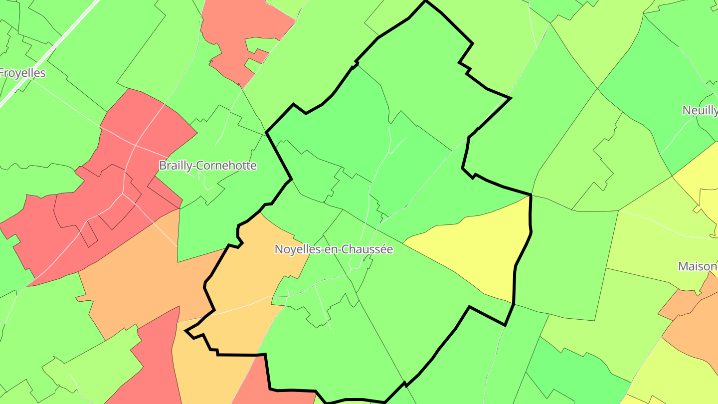 Carte des prix de l'immobilier Noyelles-en-Chaussée