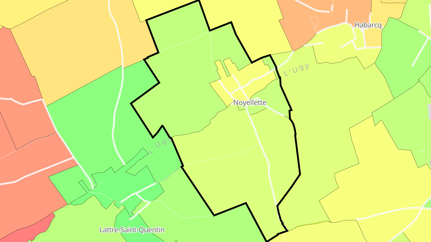 Carte des prix de l'immobilier Noyellette