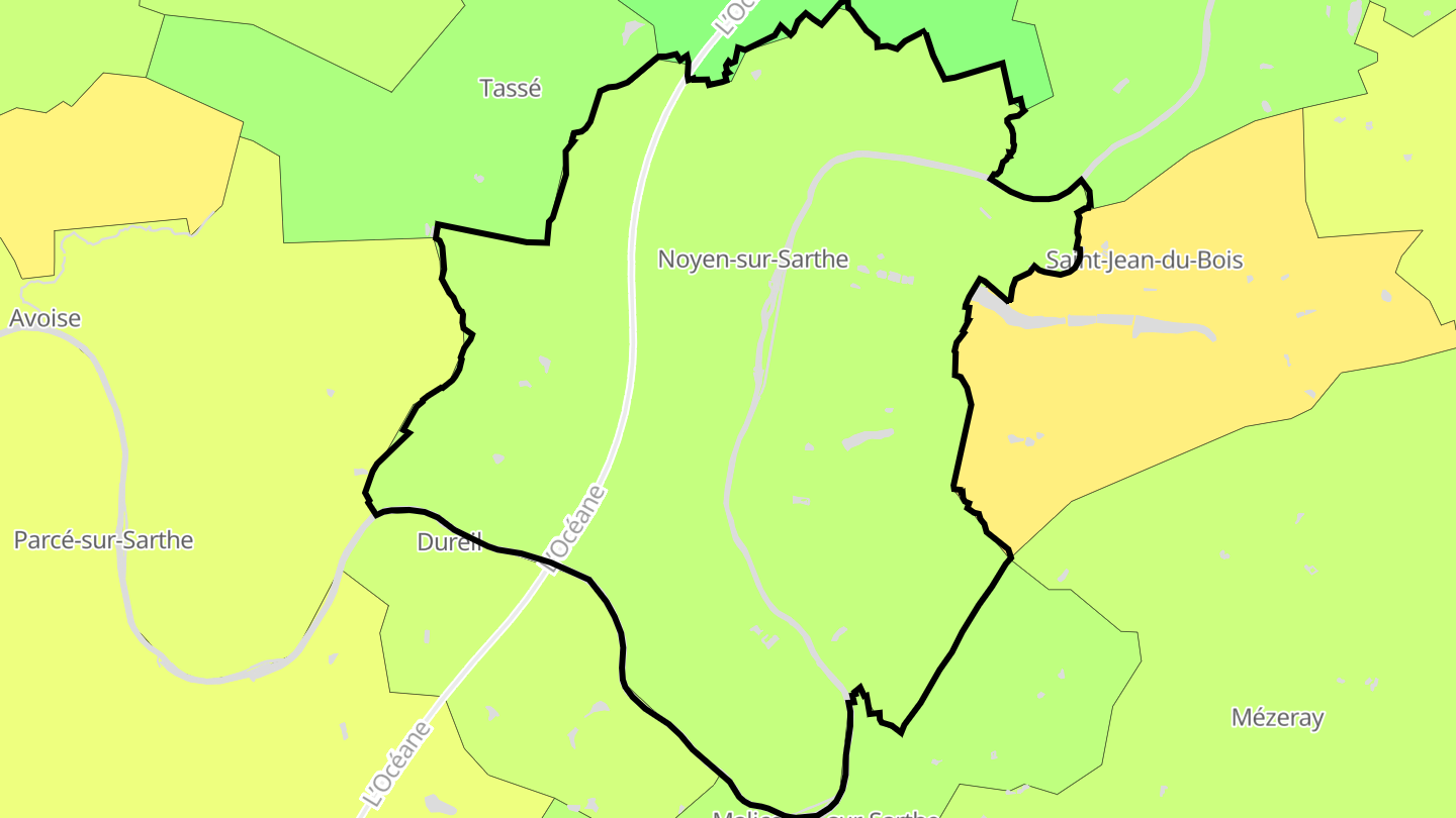 Carte des prix de l'immobilier Noyen-sur-Sarthe