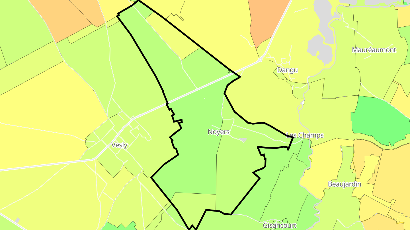 Carte des prix de l'immobilier Noyers