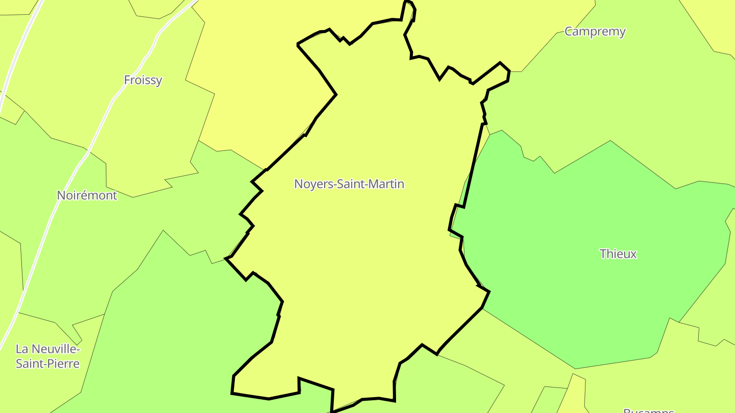 Carte des prix de l'immobilier Noyers-Saint-Martin