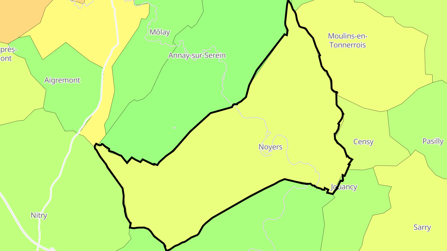 Carte des prix de l'immobilier Noyers