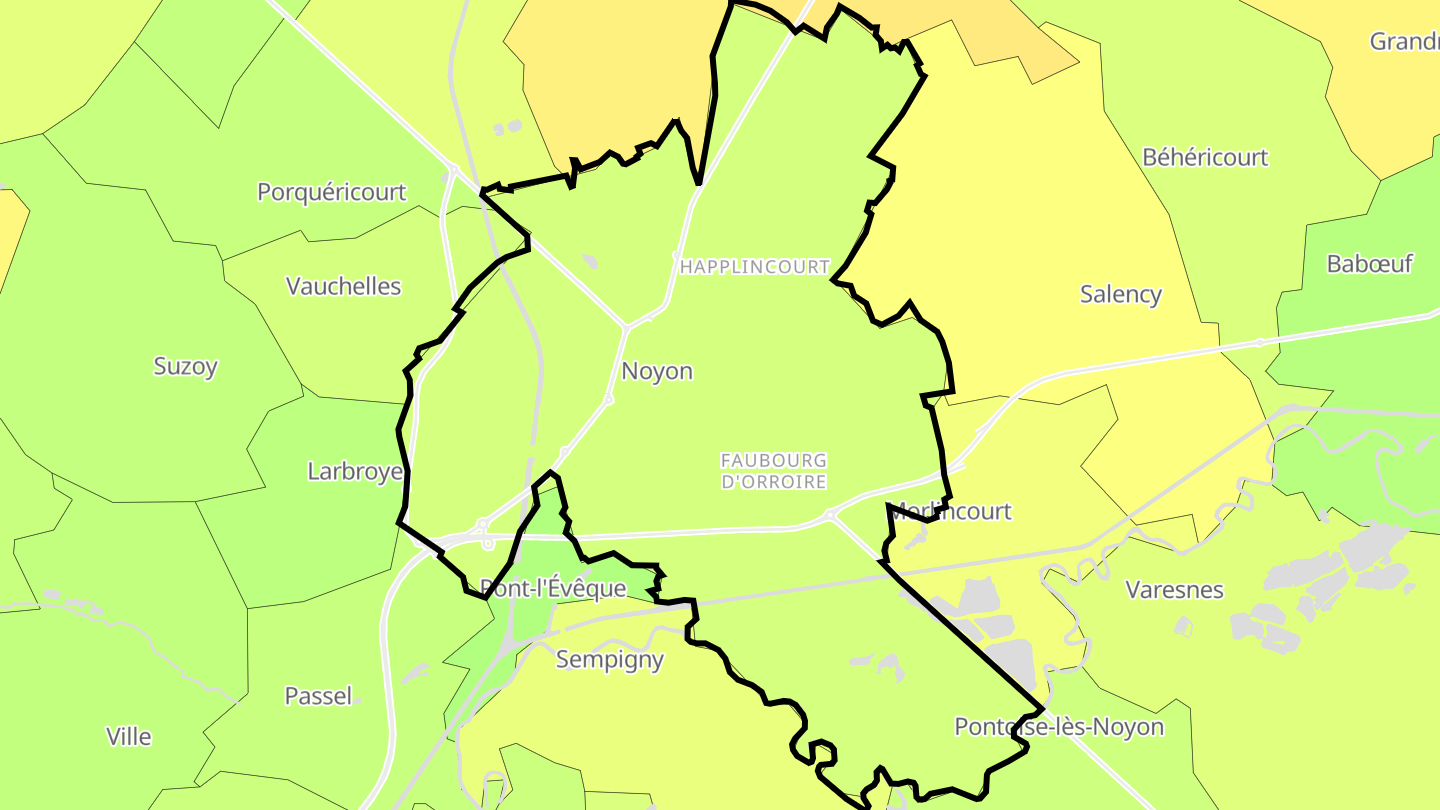 Carte des prix de l'immobilier Noyon