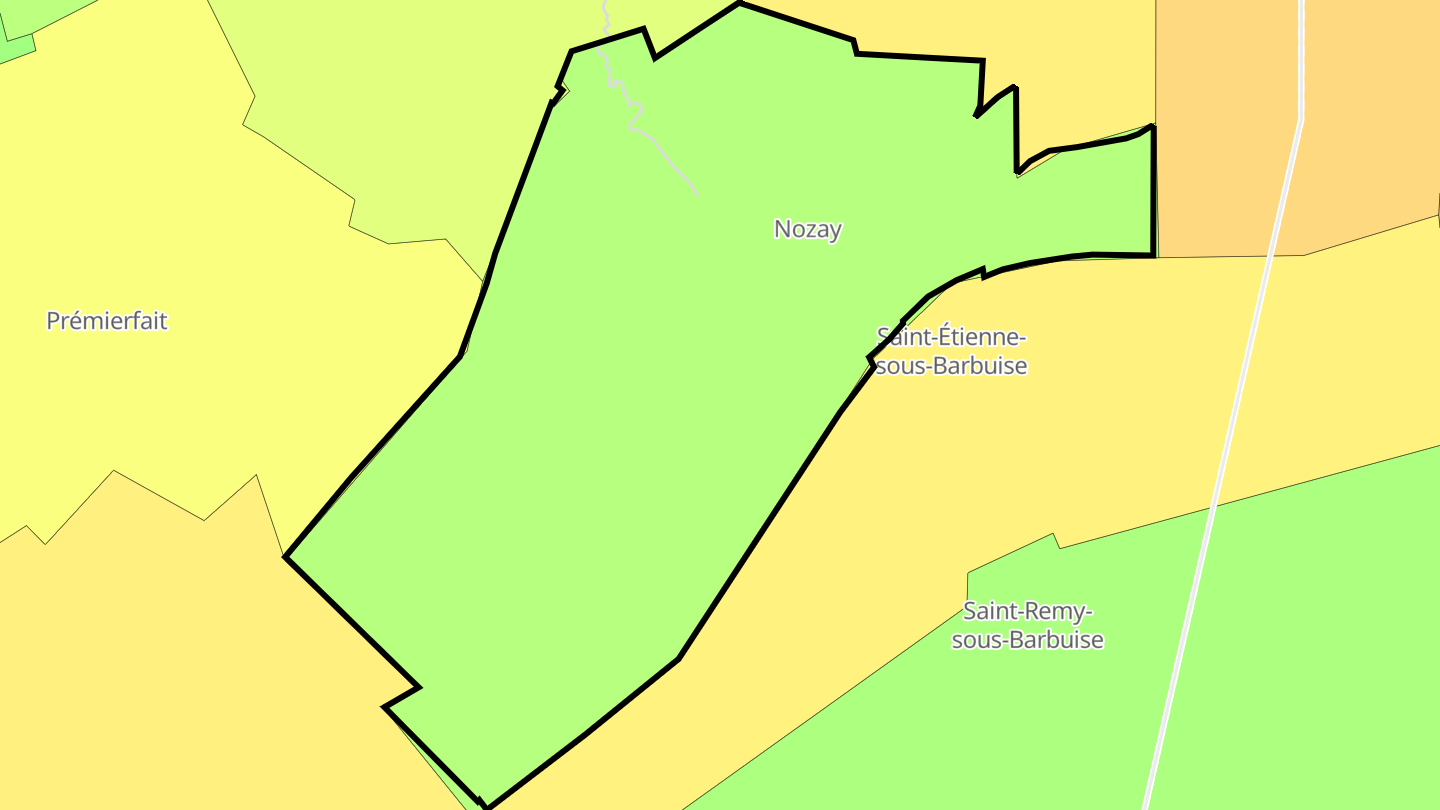 Carte des prix de l'immobilier Nozay