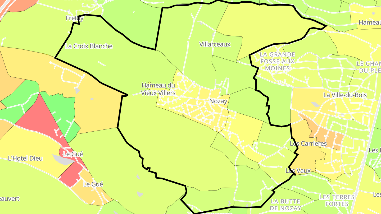 Carte des prix de l'immobilier Nozay