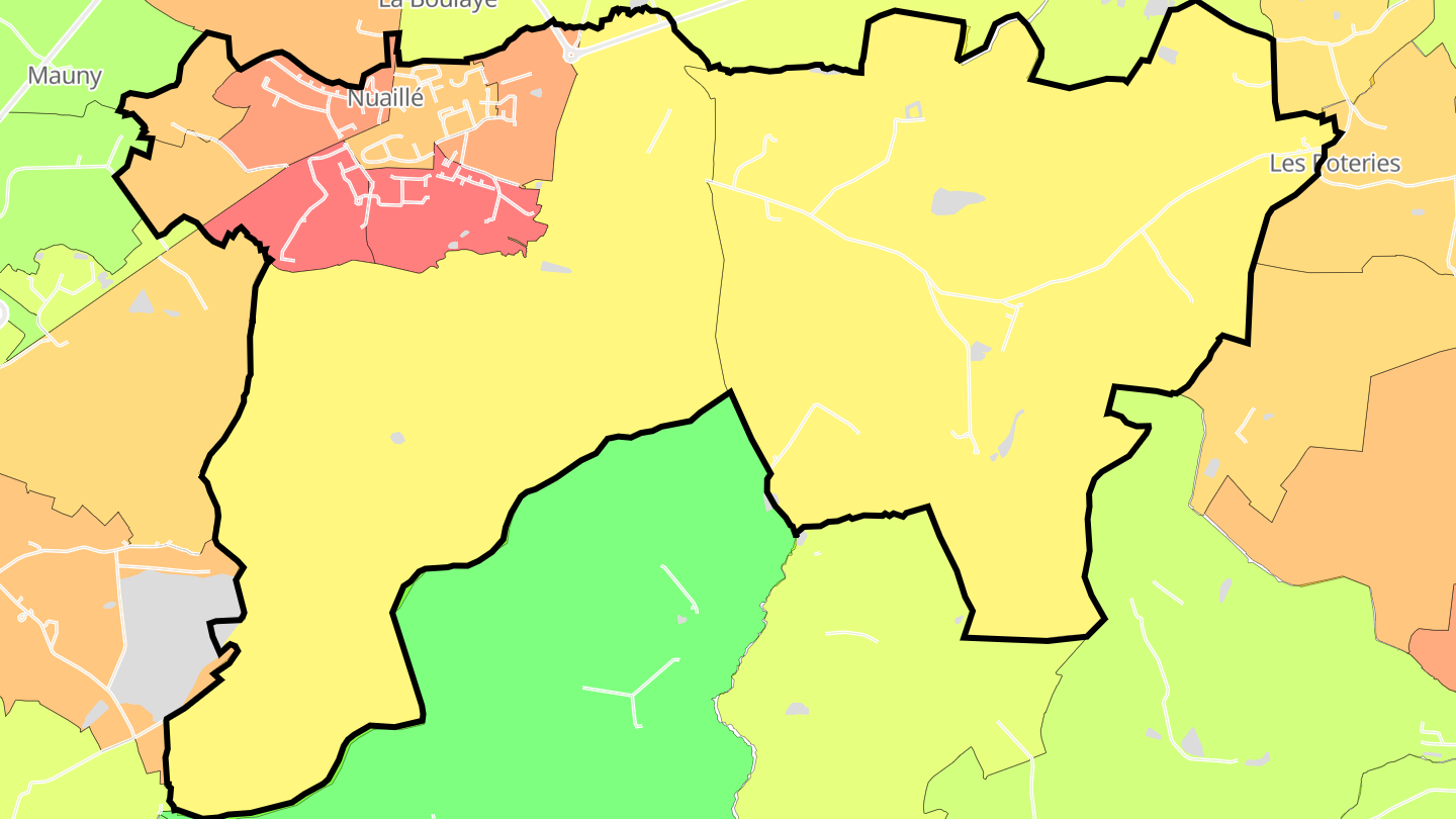 Carte des prix de l'immobilier Nuaillé