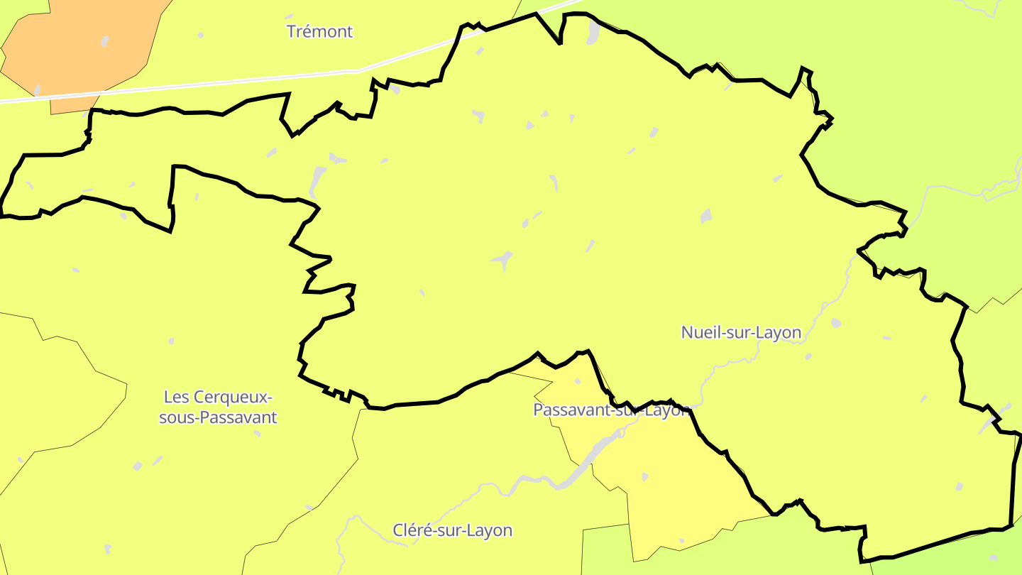 Carte des prix de l'immobilier Nueil-sur-Layon