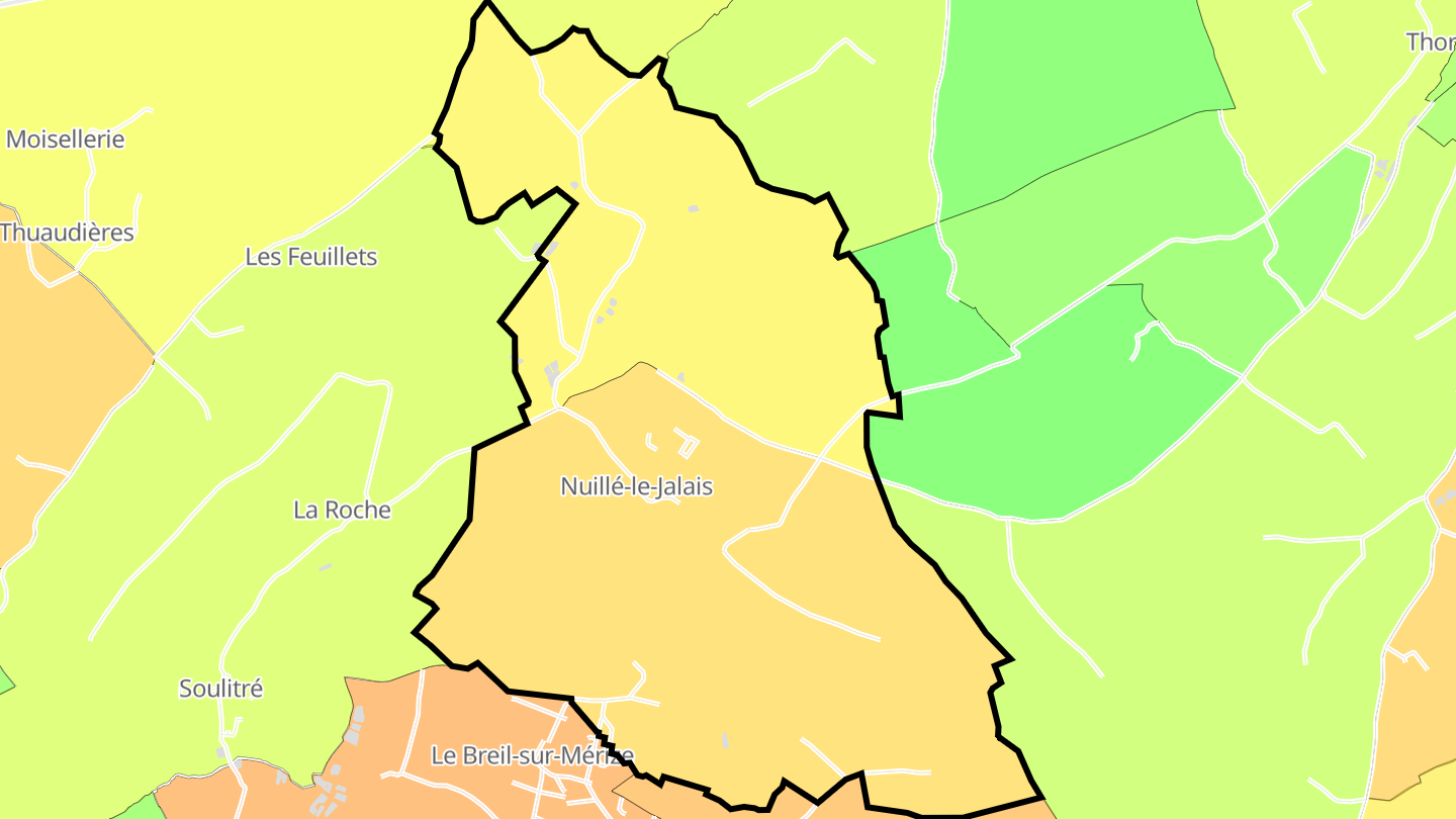 Carte des prix de l'immobilier Nuillé-le-Jalais