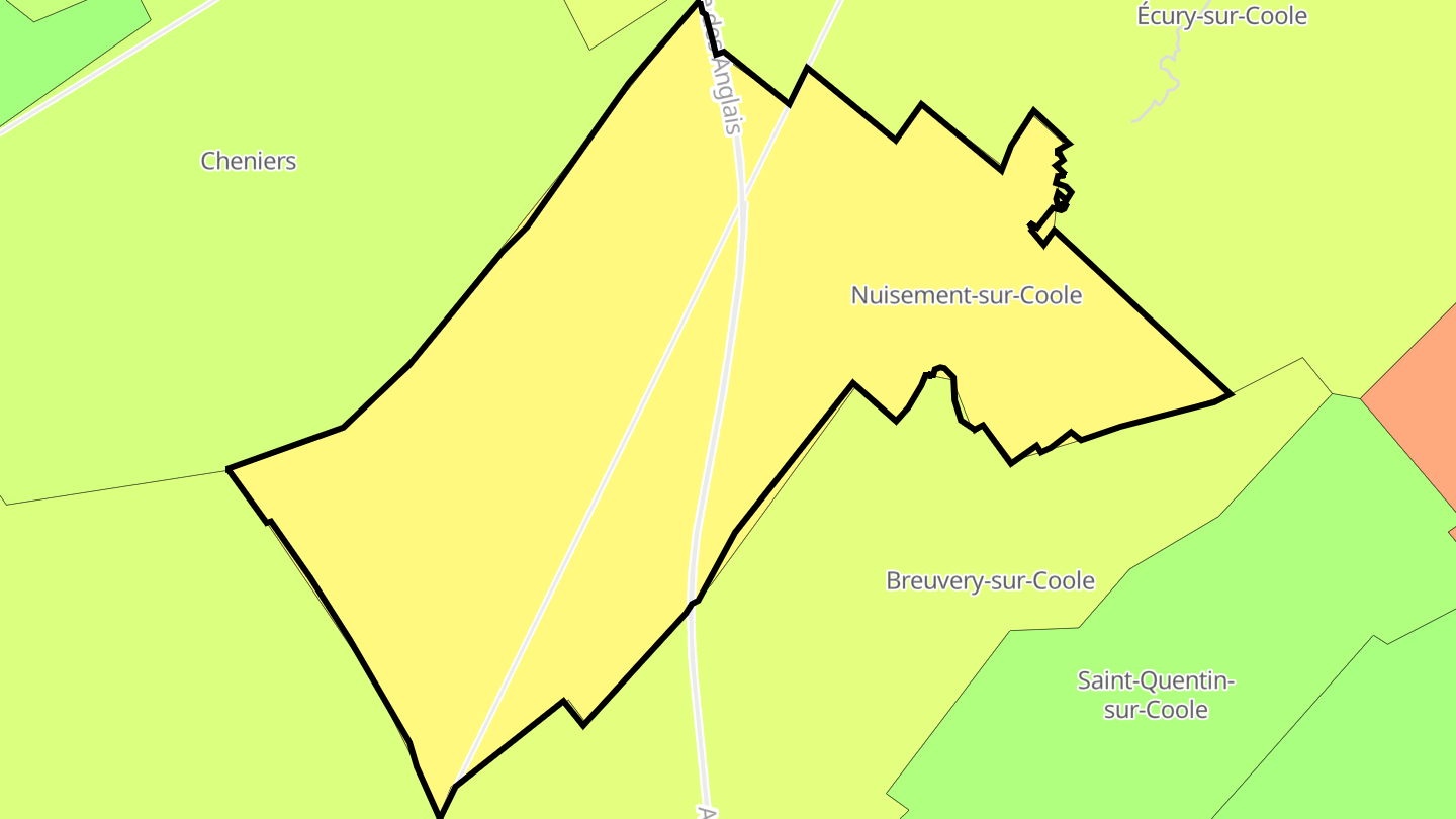 Carte des prix de l'immobilier Nuisement-sur-Coole