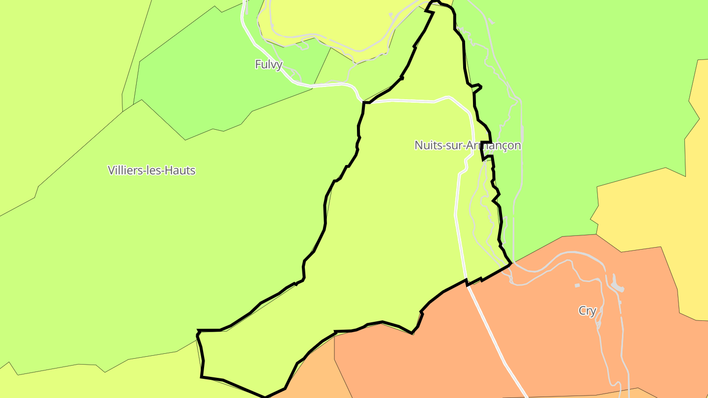 Carte des prix de l'immobilier Nuits