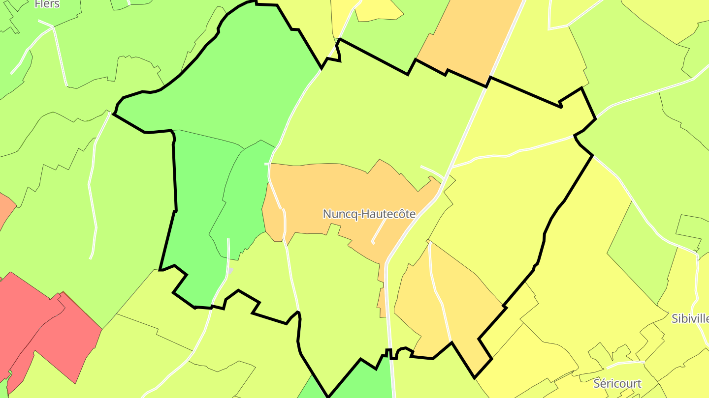 Carte des prix de l'immobilier Nuncq-Hautecôte