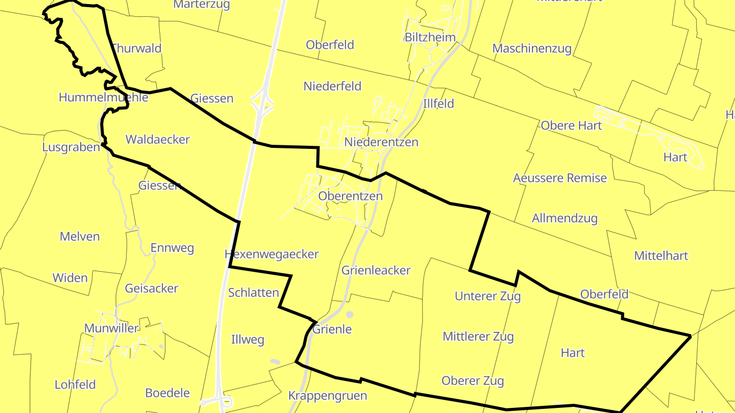 Carte des prix de l'immobilier Oberentzen