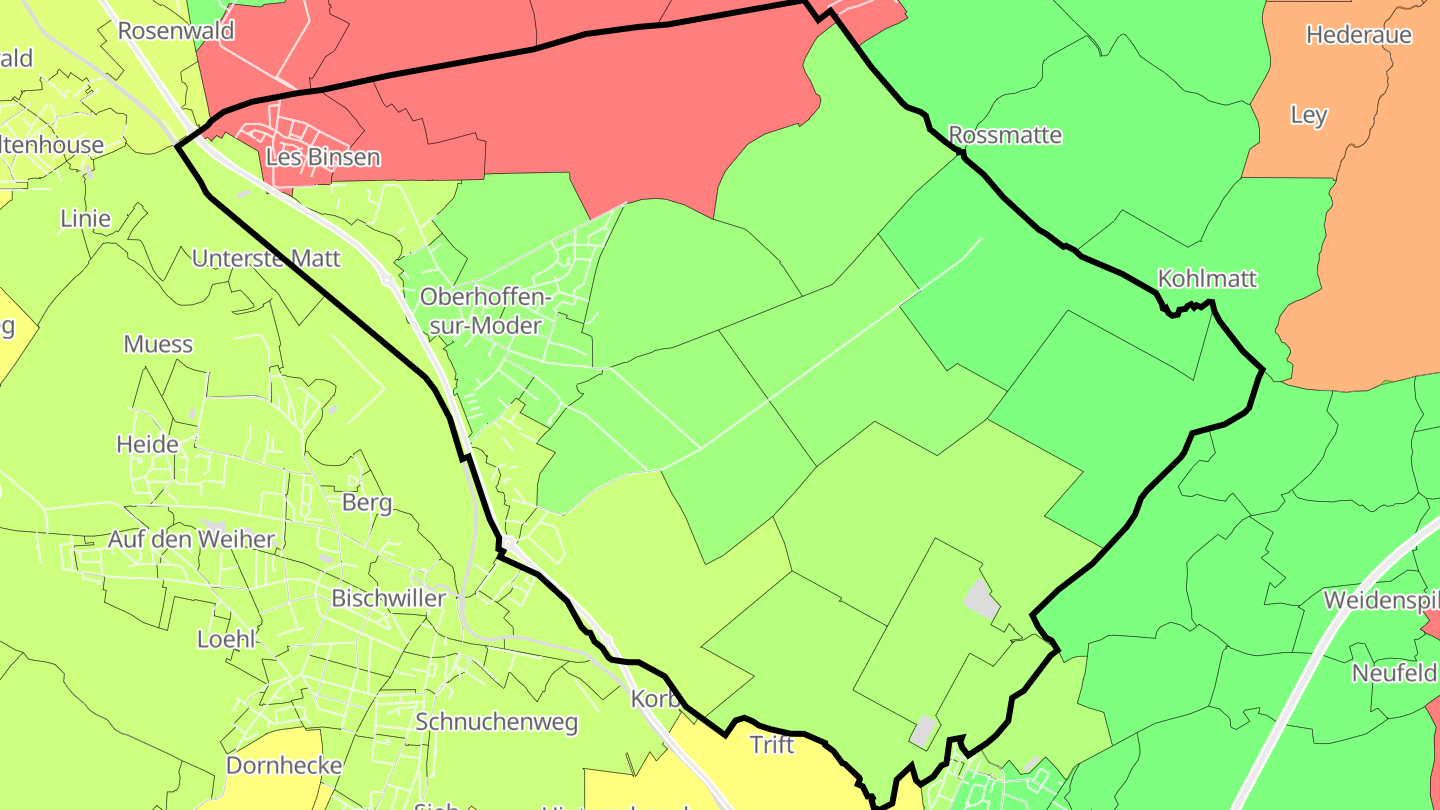 Carte des prix de l'immobilier Oberhoffen-sur-Moder