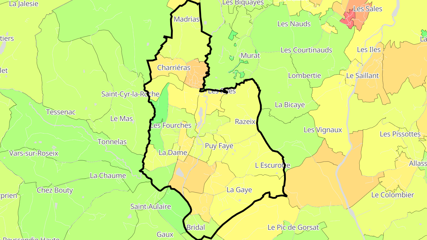 Carte des prix de l'immobilier Objat