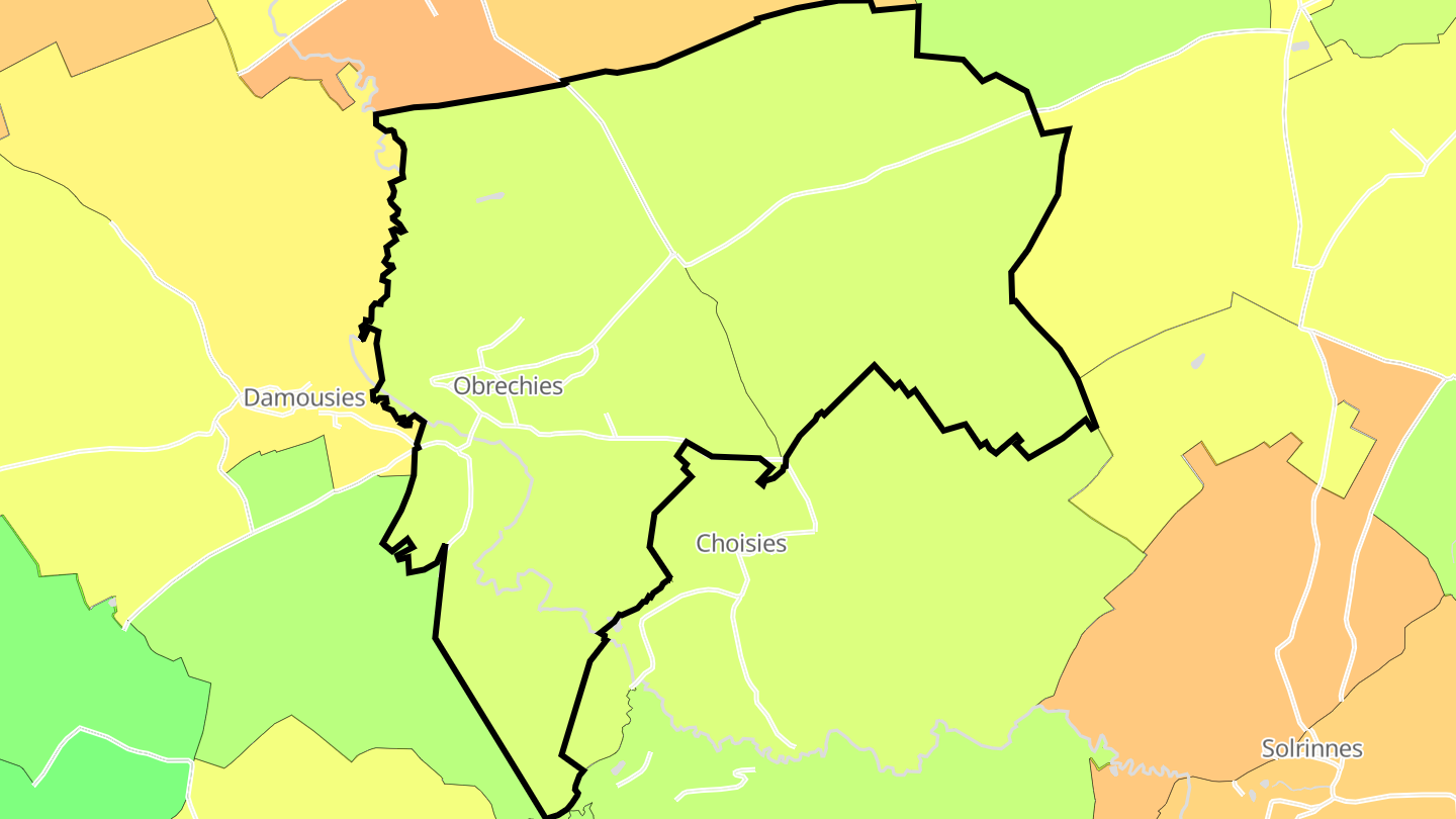 Carte des prix de l'immobilier Obrechies