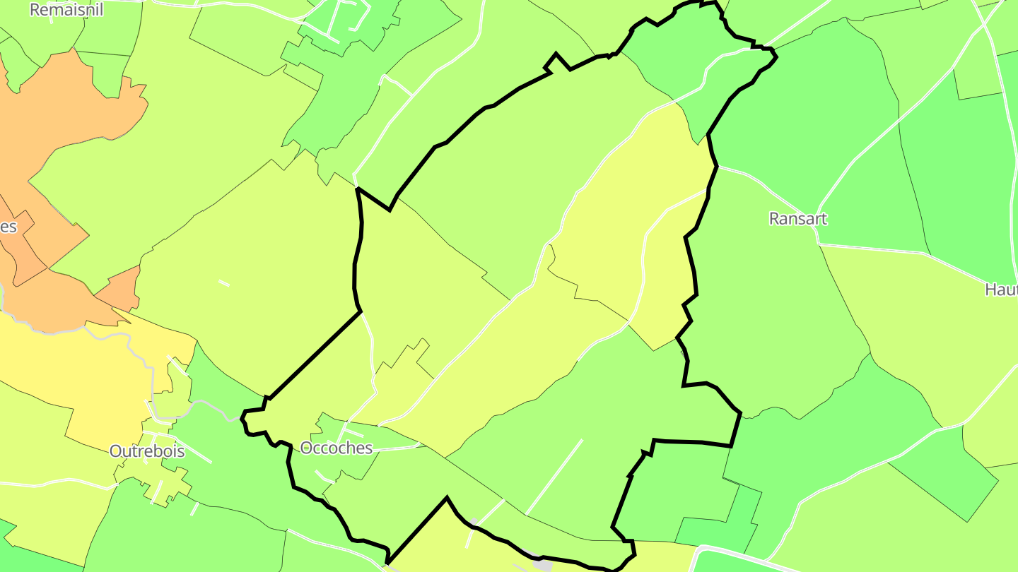 Carte des prix de l'immobilier Occoches