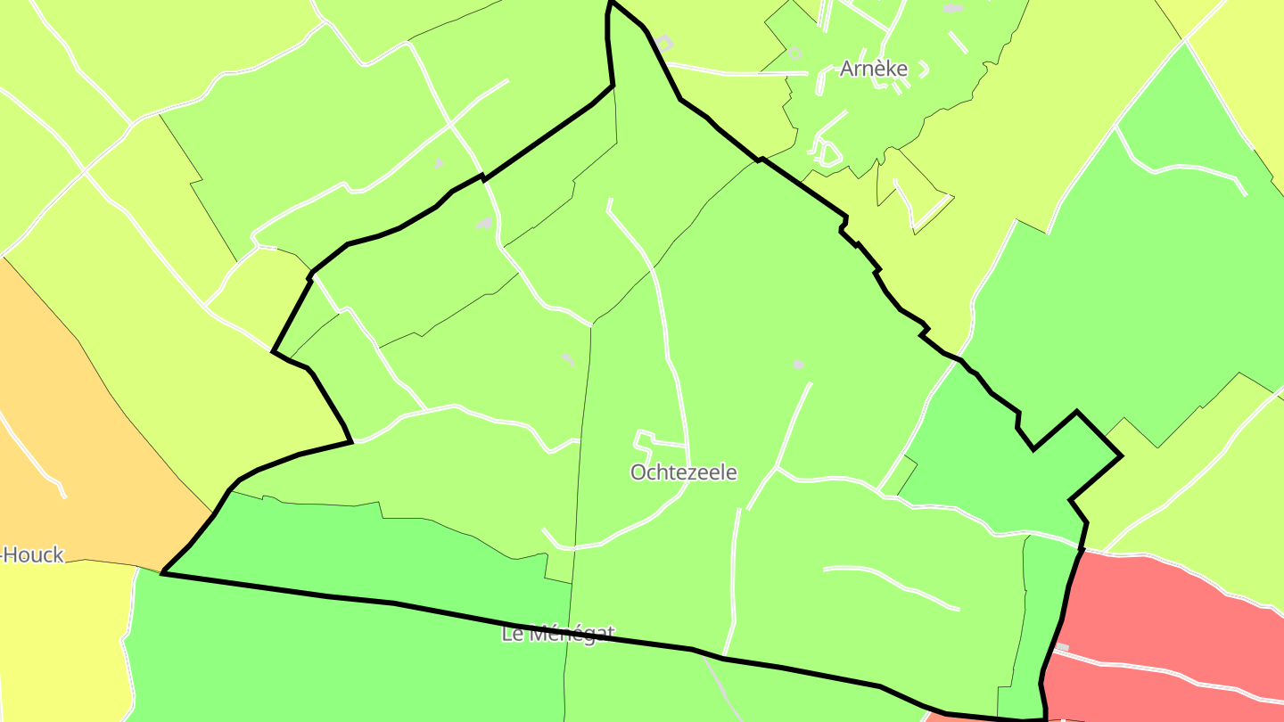 Carte des prix de l'immobilier Ochtezeele