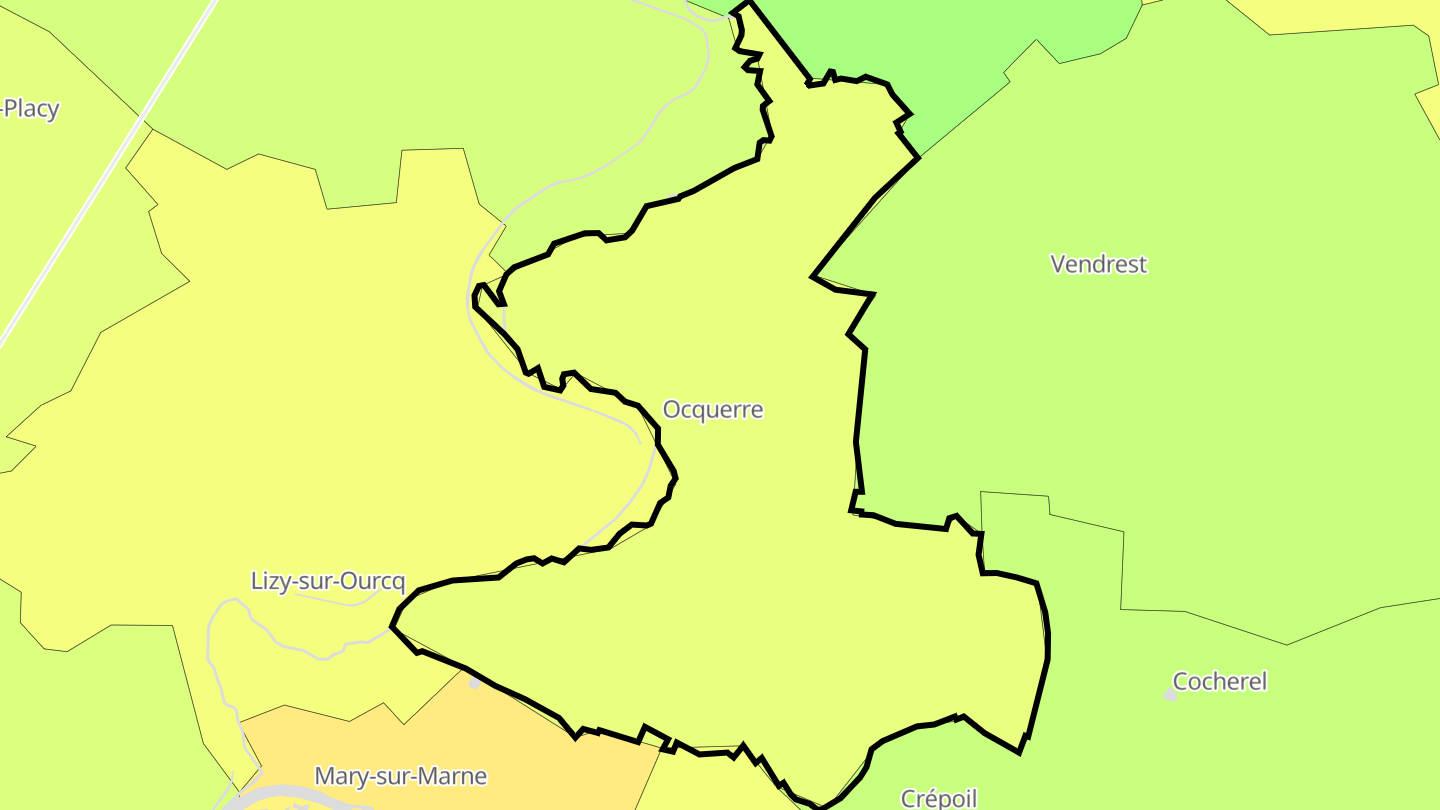 Carte des prix de l'immobilier Ocquerre