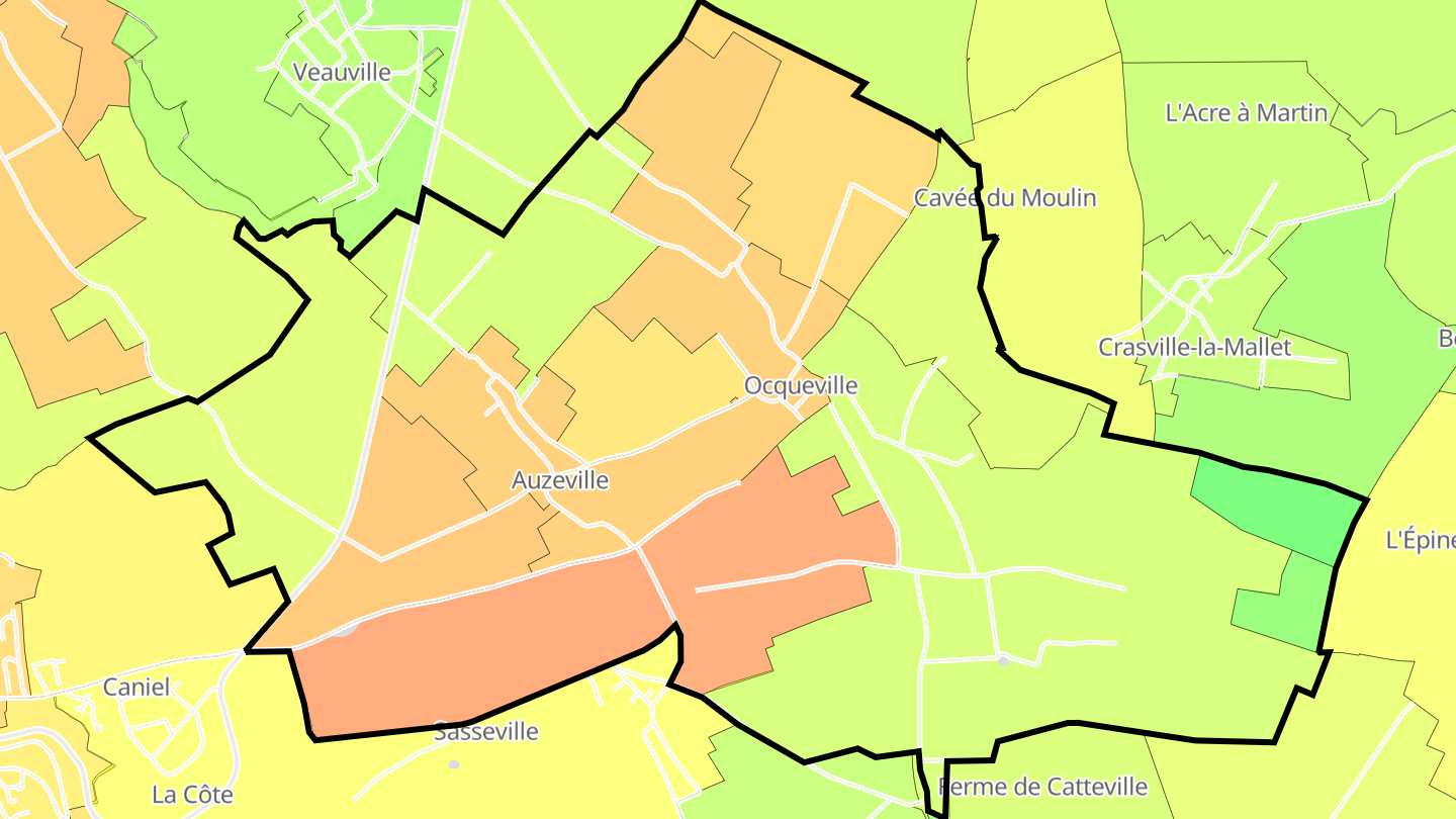 Carte des prix de l'immobilier Ocqueville