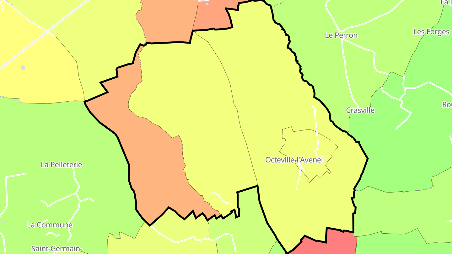 Carte des prix de l'immobilier Octeville-l'Avenel