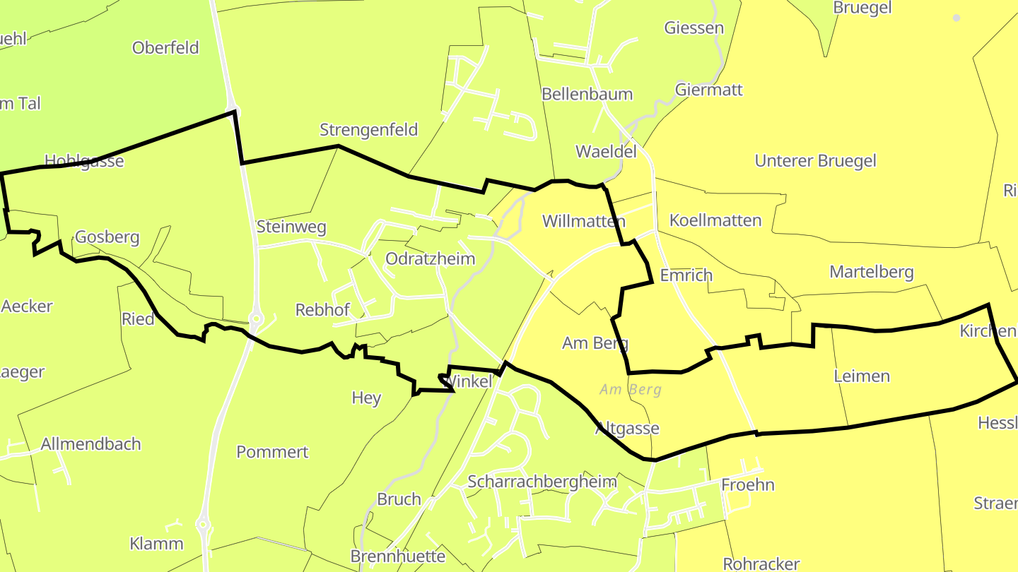 Carte des prix de l'immobilier Odratzheim