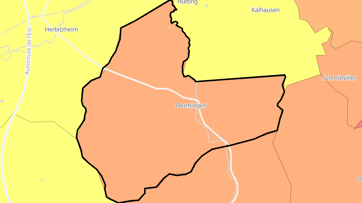 Carte des prix de l'immobilier Oermingen