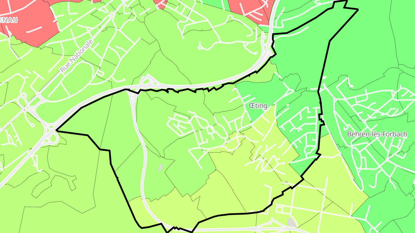 Carte des prix de l'immobilier Œting