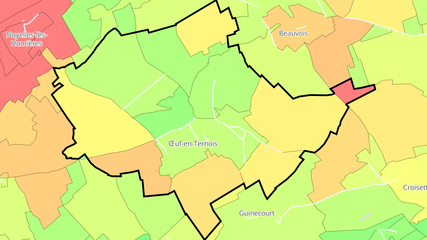 Carte des prix de l'immobilier Œuf-en-Ternois