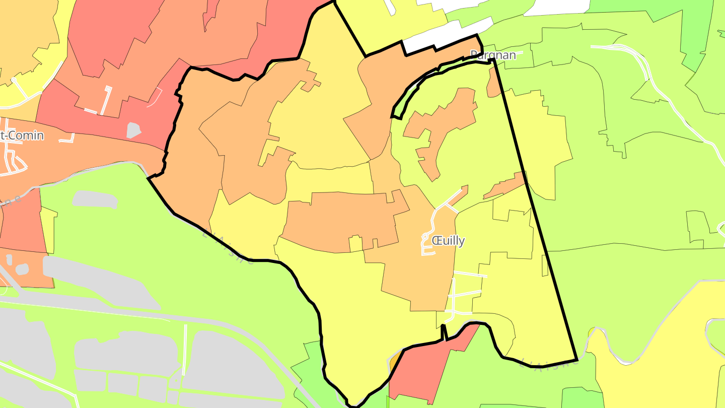 Carte des prix de l'immobilier Œuilly