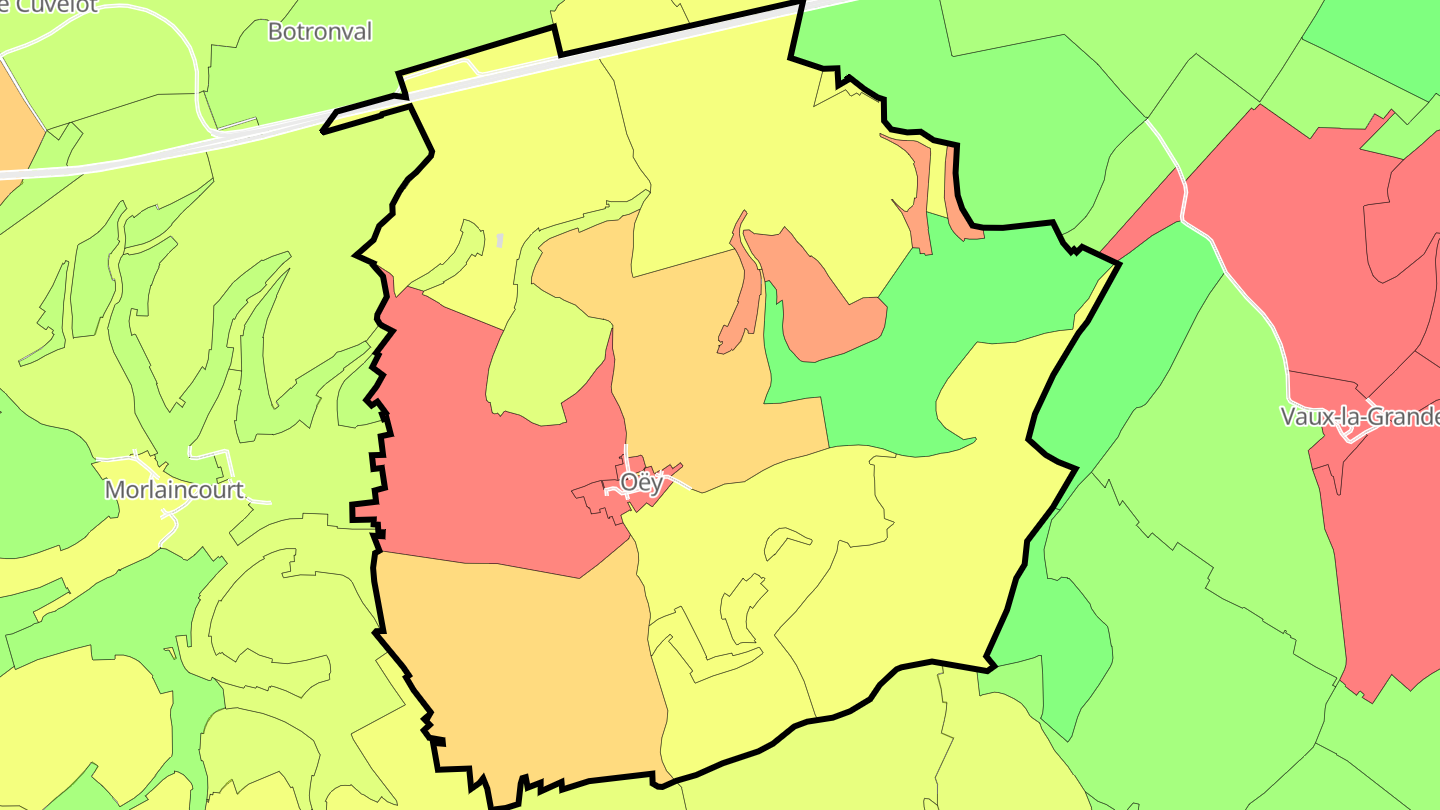 Carte des prix de l'immobilier Oëy