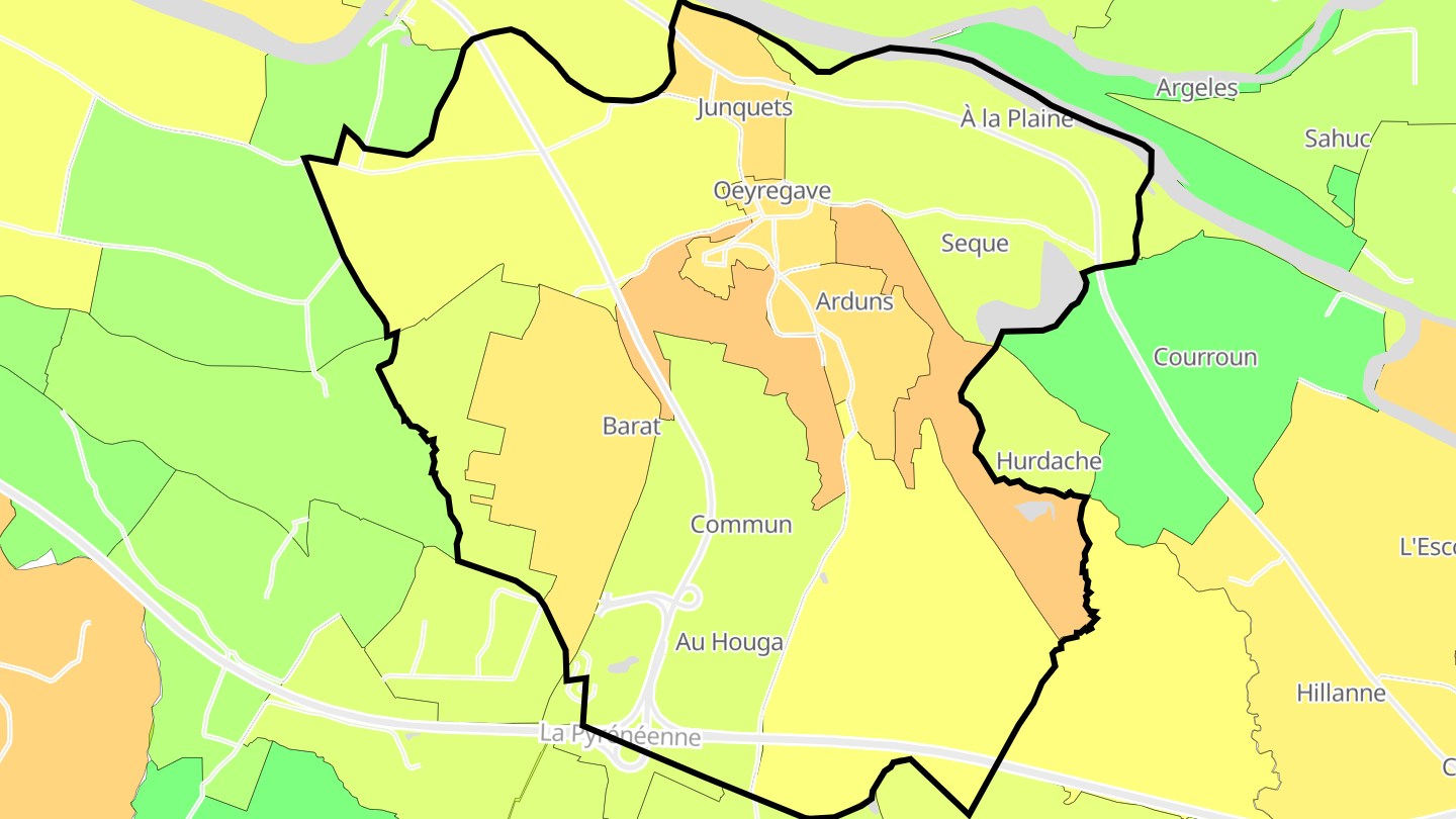 Carte des prix de l'immobilier Oeyregave