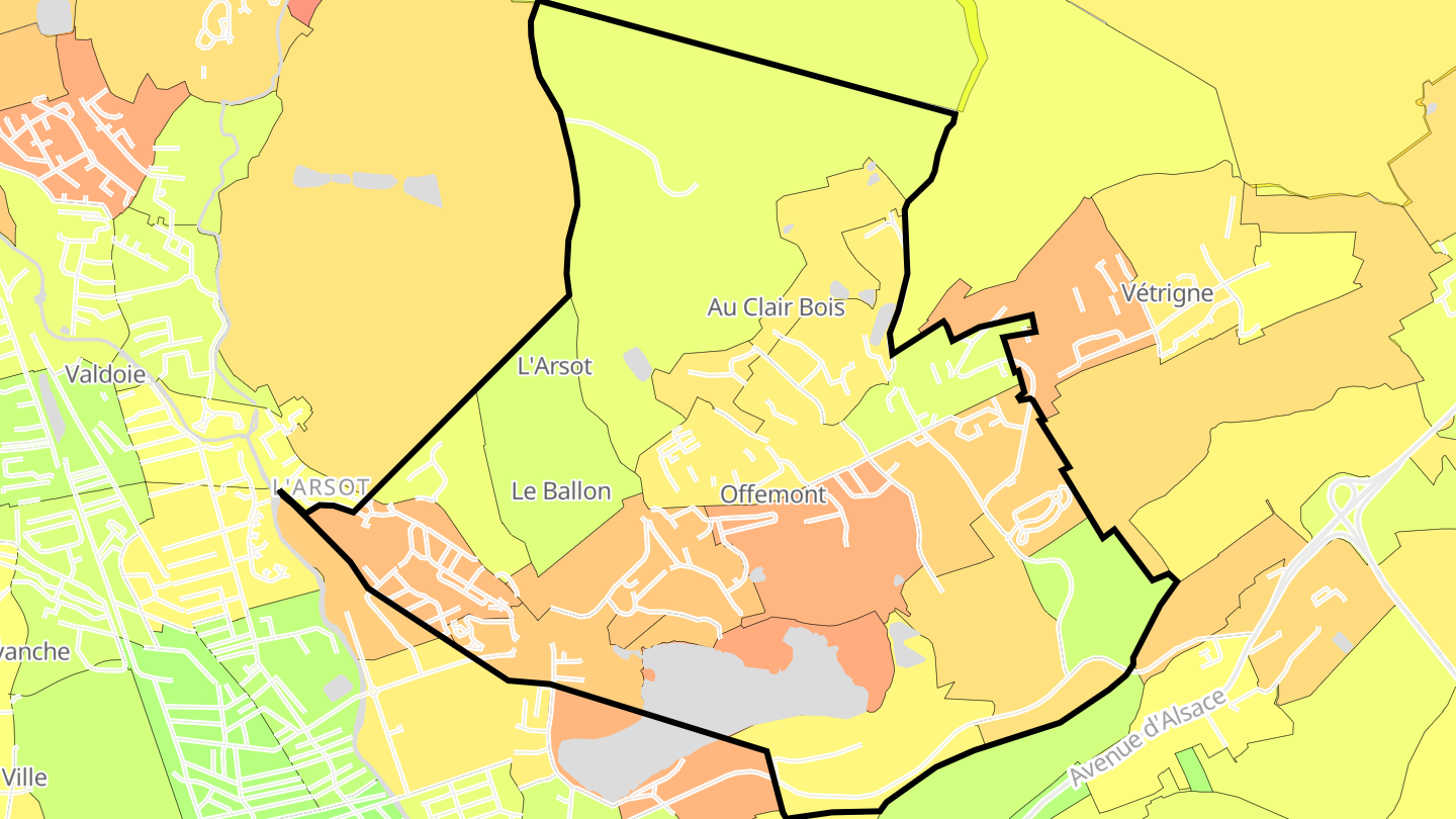 Carte des prix de l'immobilier Offemont