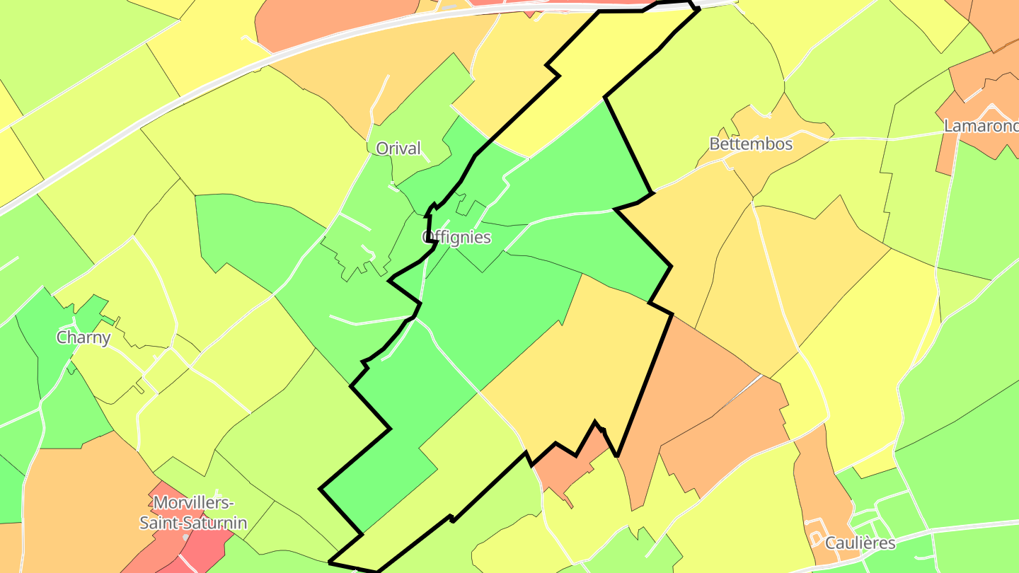 Carte des prix de l'immobilier Offignies