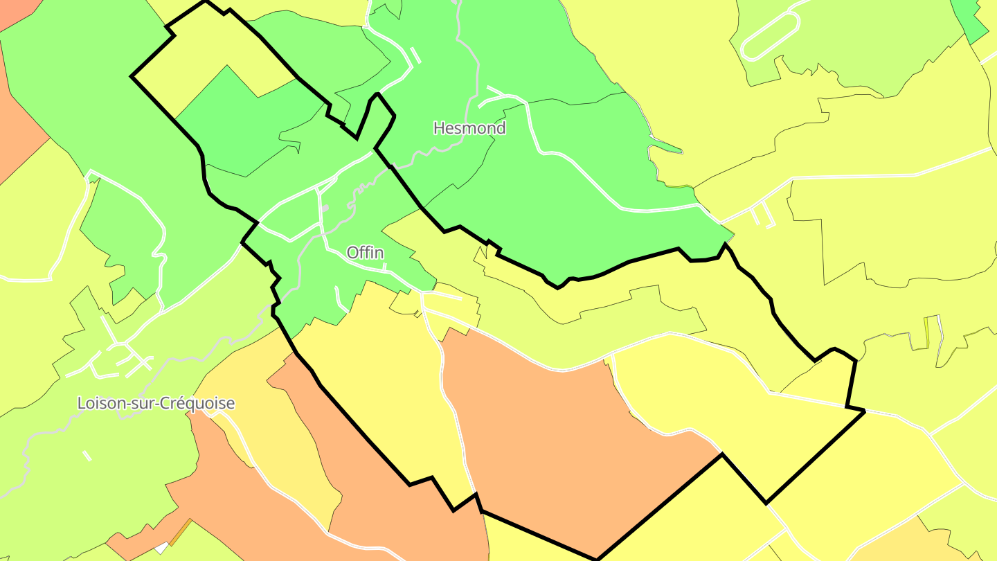 Carte des prix de l'immobilier Offin