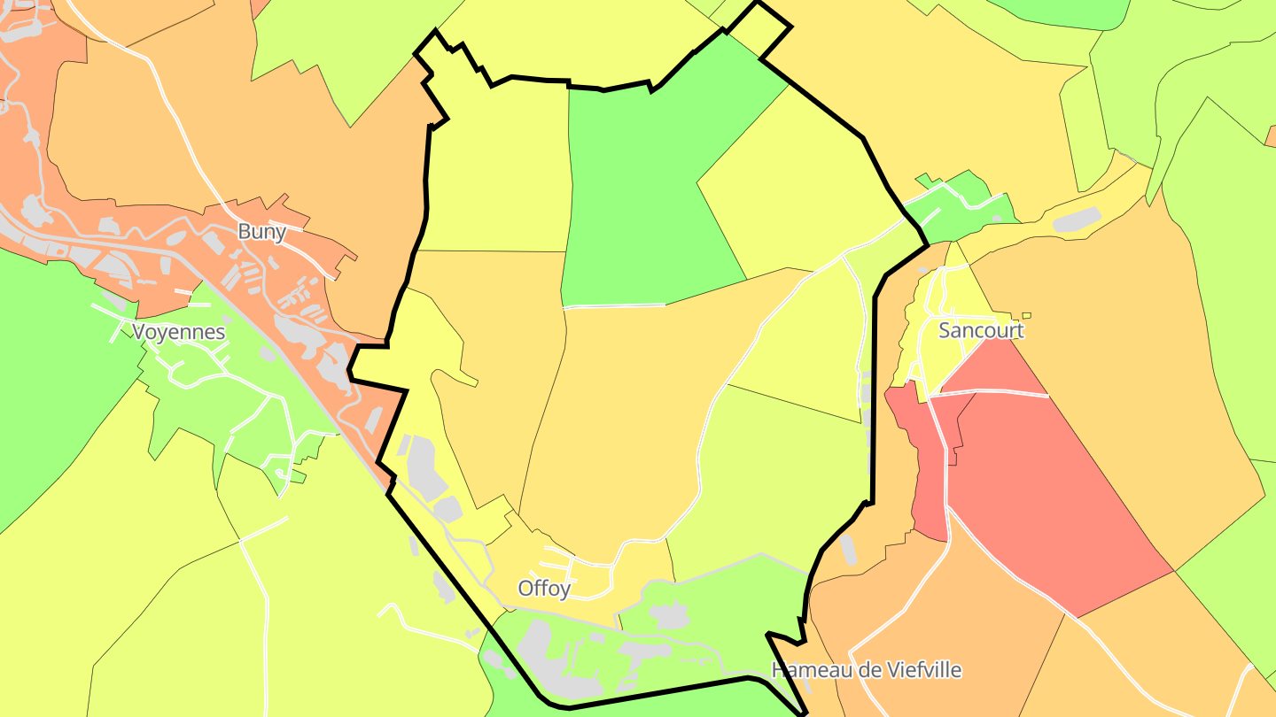 Carte des prix de l'immobilier Offoy