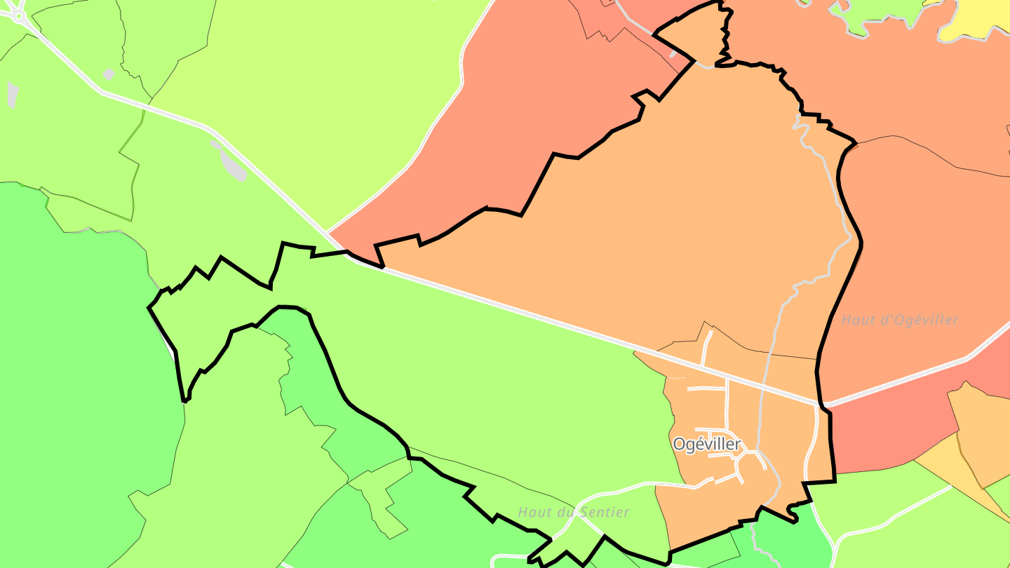 Carte des prix de l'immobilier Ogéviller