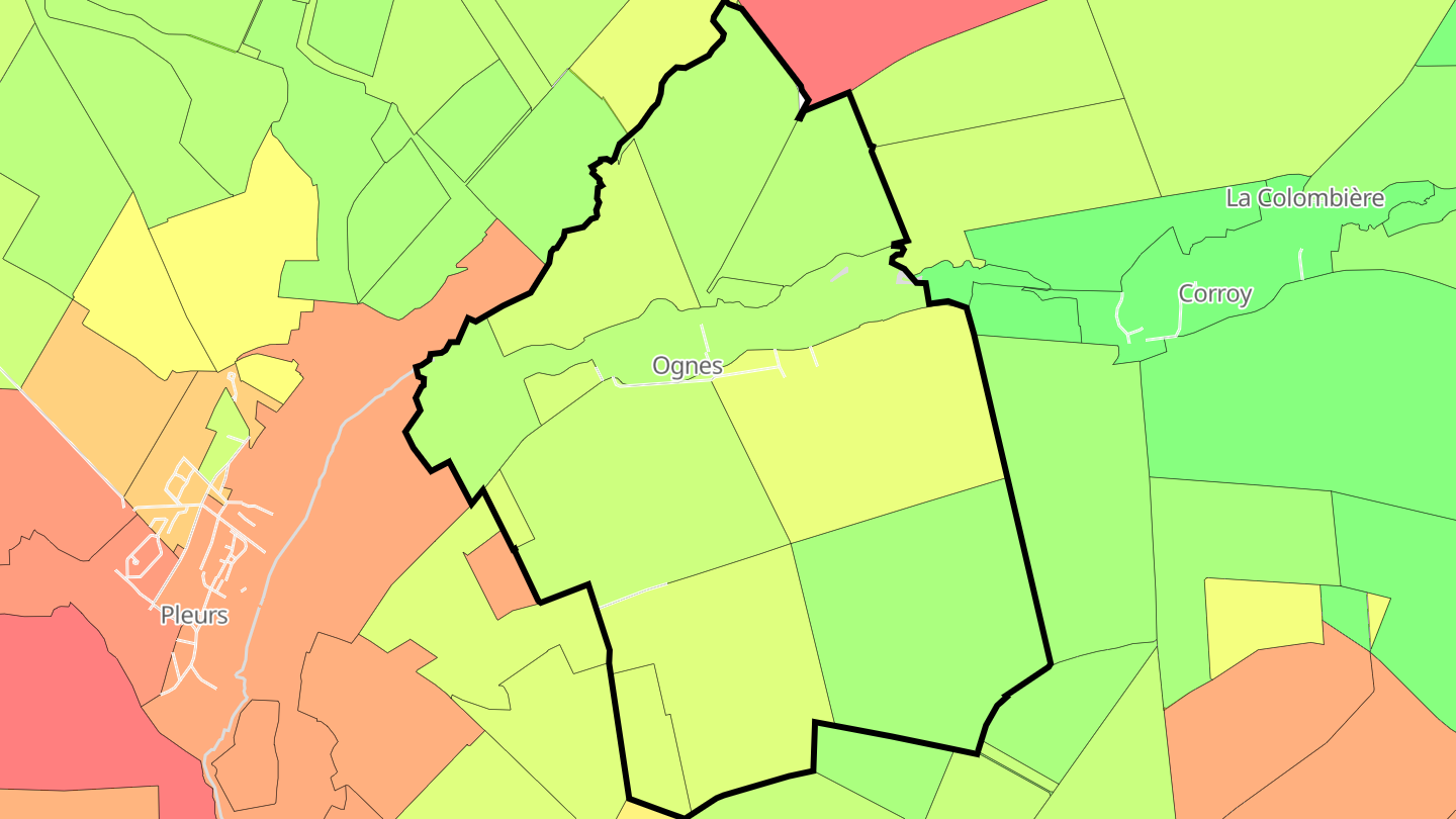 Carte des prix de l'immobilier Ognes